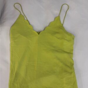Topshop Lime Camisole with Scallop Edges